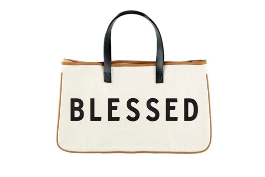 PRE ORDER-Large Canvas Tote - Blessed